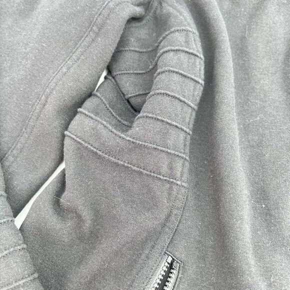 Athleta Black Moto Jacket Medium Zippers - Picture 2 of 4